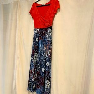 GILLI plunge neck maxi dress, size L